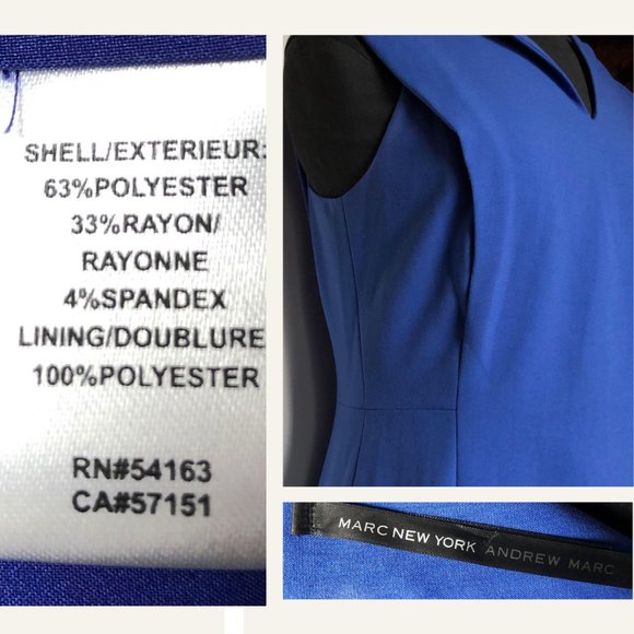 Marc Andrew Royal Blue Shift Dress With Pockets, Size Small - Picture 3 of 7